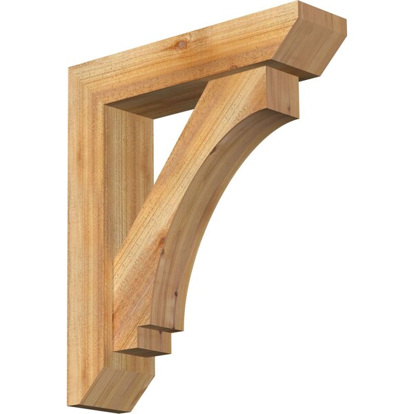 Ekena Millwork Imperial Slat Rough Sawn Bracket w/ Offset Brace, Western Red Cedar, 6"W x 24"D x 28"H BKT0604X24X28IMP06RWR - main